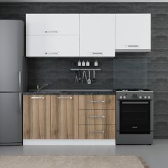 Minar 210 Cm Mutfak Dolabı Beyaz Dore 210-D4