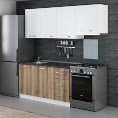 Minar 210 Cm Mutfak Dolabı Beyaz Dore 210-D7