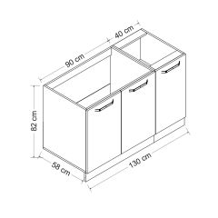 Minar 130 Cm Mutfak Dolabı Beyaz 130-B1-Alt Modül