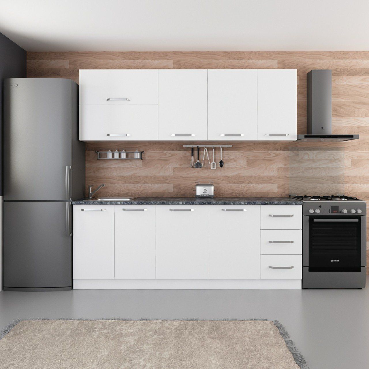 Minar 220 Cm Mutfak Dolabı Beyaz 220-B2