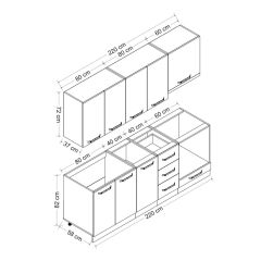 Minar 220 Cm Mutfak Dolabı Beyaz 220-B6