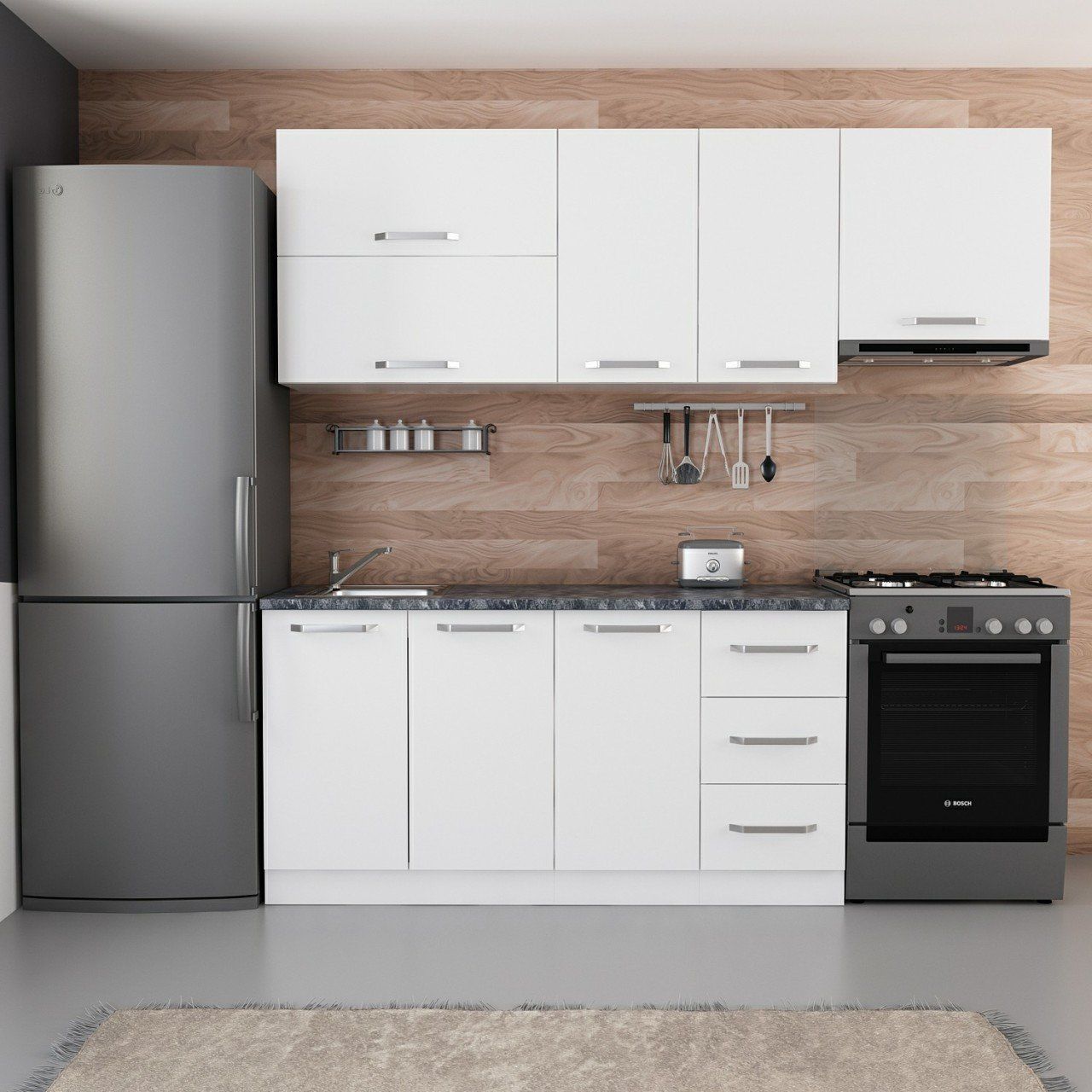 Minar 220 Cm Mutfak Dolabı Beyaz 220-B8