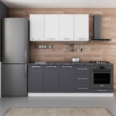 Minar 220 Cm Mutfak Dolabı Beyaz Antrasit 220-A4