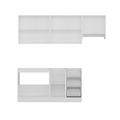 Minar 220 Cm Mutfak Dolabı Beyaz Antrasit 220-A5