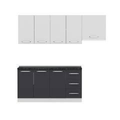 Minar 220 Cm Mutfak Dolabı Beyaz Antrasit 220-A5