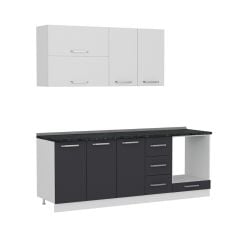 Minar 220 Cm Mutfak Dolabı Beyaz Antrasit 220-A7