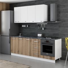 Minar 220 Cm Mutfak Dolabı Beyaz Dore 220-D4