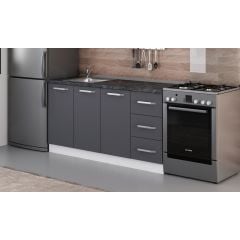 Minar 160 Cm Mutfak Dolabı Beyaz Antrasit 160-A1-Alt Modül