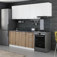 Minar 220 Cm Mutfak Dolabı Beyaz Dore 220-D5