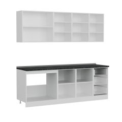 Minar 225 Cm Mutfak Dolabı Beyaz Antrasit 225-A1