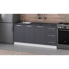 Minar 175 Cm Mutfak Dolabı Beyaz Antrasit 175-A1 -Alt Modül