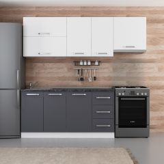 Minar 225 Cm Mutfak Dolabı Beyaz Antrasit 225-A4