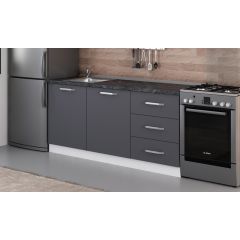 Minar 180 Cm Mutfak Dolabı Beyaz Antrasit 180-A1-Alt Modül