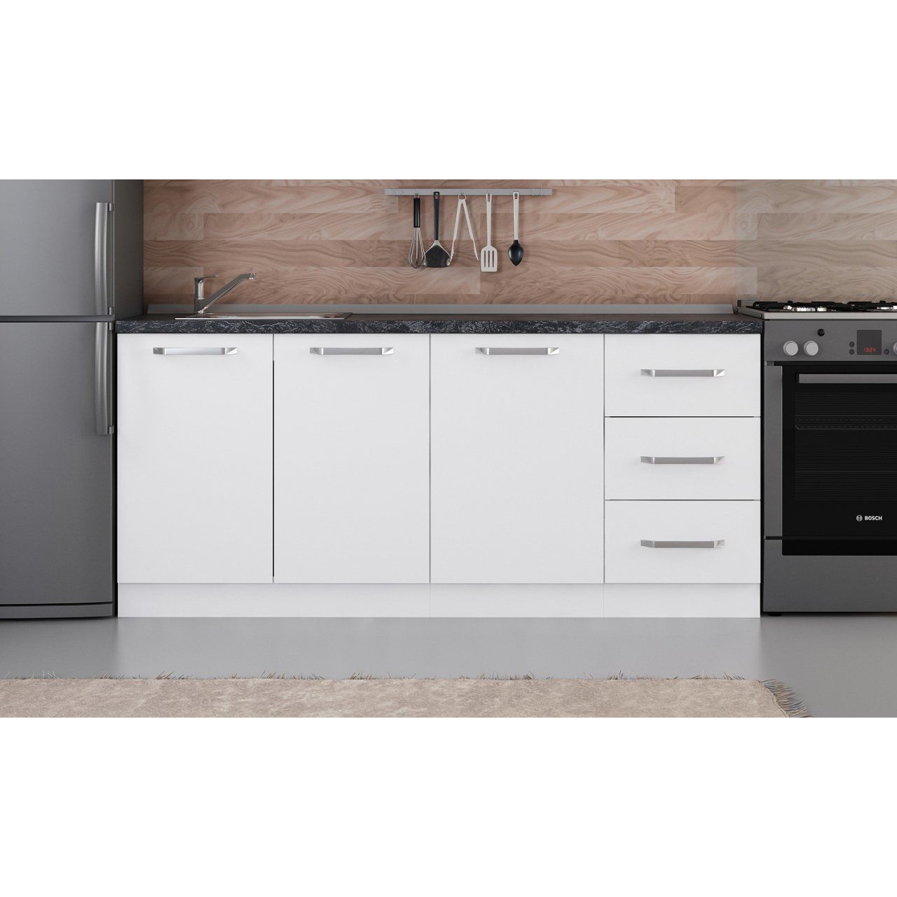 Minar 185 Cm Mutfak Dolabı Beyaz 185-B1-Alt Modül