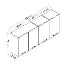 Minar 185 Cm Mutfak Dolabı Beyaz 185-B1-Üst Modül