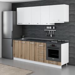 Minar 225 Cm Mutfak Dolabı Beyaz Dore 225-D8