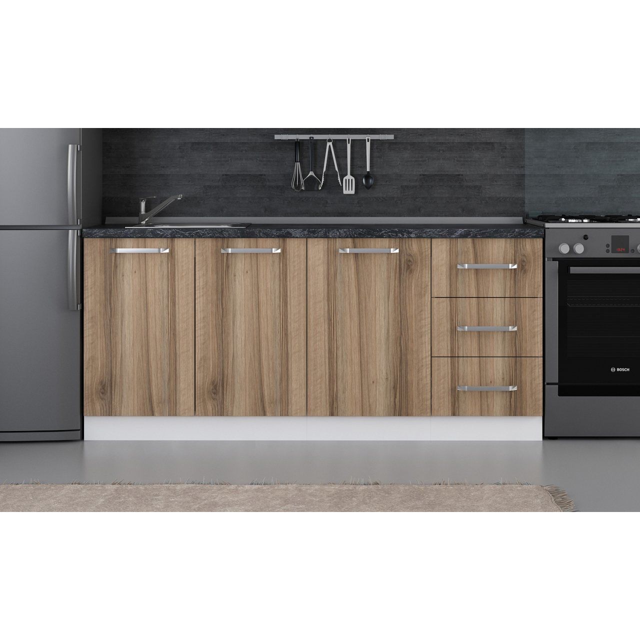 Minar 185 Cm Mutfak Dolabı Beyaz Dore 185-D1-Alt Modül