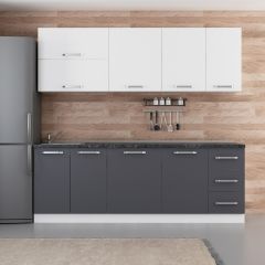 Minar 230 Cm Mutfak Dolabı Beyaz Antrasit 230-A2