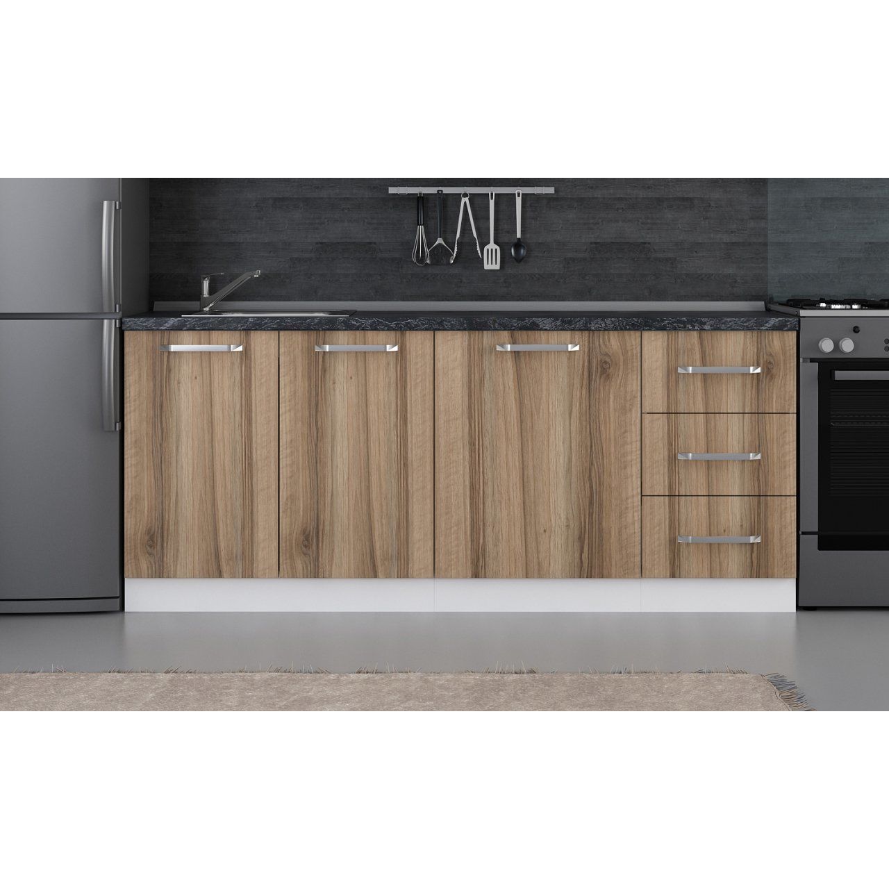 Minar 195 Cm Mutfak Dolabı Beyaz Dore 195-D1-Alt Modül