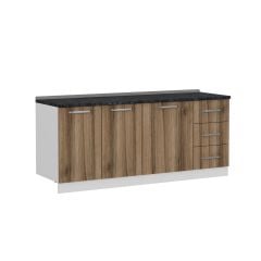 Minar 195 Cm Mutfak Dolabı Beyaz Dore 195-D1-Alt Modül