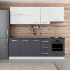 Minar 230 Cm Mutfak Dolabı Beyaz Antrasit 230-A5