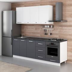 Minar 230 Cm Mutfak Dolabı Beyaz Antrasit 230-A6