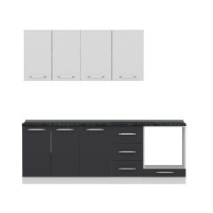 Minar 230 Cm Mutfak Dolabı Beyaz Antrasit 230-A6