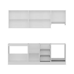 Minar 230 Cm Mutfak Dolabı Beyaz Antrasit 230-A8