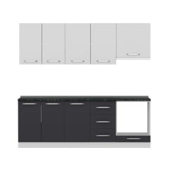 Minar 230 Cm Mutfak Dolabı Beyaz Antrasit 230-A8