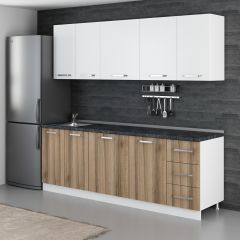 Minar 230 Cm Mutfak Dolabı Beyaz Dore 230-D1