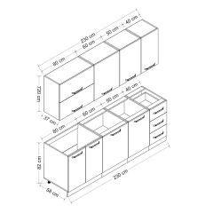 Minar 230 Cm Mutfak Dolabı Beyaz Dore 230-D2