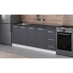 Minar 200 Cm Mutfak Dolabı Beyaz Antrasit 200-A1-Alt Modül