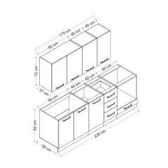 Minar 235 Cm Mutfak Dolabı Beyaz 235-B3