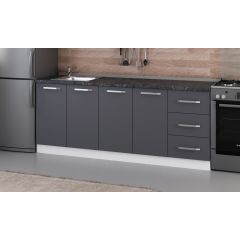 Minar 205 Cm Mutfak Dolabı Beyaz Antrasit 205-A1-Alt Modül