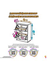 Holen Meşe Renk Ayakkabılık 2 Düşer Kapak 52 cm Genişlik Kapı Önü Asma Ayakkabılık 52x74x26 cm