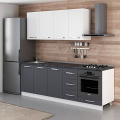 Minar 235 Cm Mutfak Dolabı Beyaz Antrasit 235-A3