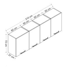 Minar 210 Cm Mutfak Dolabı Beyaz 210-B1-Üst Modül