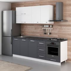 Minar 235 Cm Mutfak Dolabı Beyaz Antrasit 235-A6