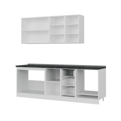 Minar 235 Cm Mutfak Dolabı Beyaz Antrasit 235-A6