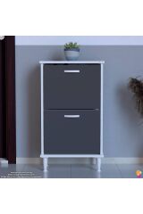 Kalvo 52 cm Genişlikte Antrasit Renk Ayakkabılık 52x86x26 cm Ayaklı Ayakkabılık
