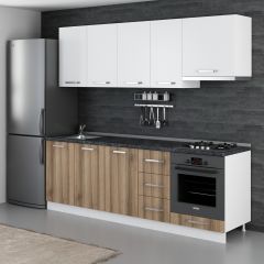 Minar 235 Cm Mutfak Dolabı Beyaz Dore 235-D5