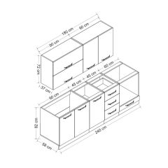 Minar 240 Cm Mutfak Dolabı Beyaz 240-B4