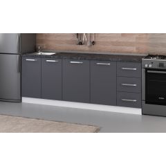 Minar 215 Cm Mutfak Dolabı Beyaz Antrasit 215-A1-Alt Modül