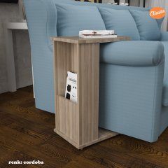 MODİLAYN RAFLI C YAN SEHPA KOLTUK YANI TEKERLEKLİ SEHPA