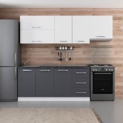 Minar 240 Cm Mutfak Dolabı Beyaz Antrasit 240-A5