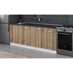 Minar 215 Cm Mutfak Dolabı Beyaz Dore 215-D2-Alt Modül