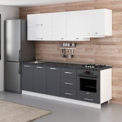 Minar 240 Cm Mutfak Dolabı Beyaz Antrasit 240-A6