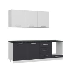 Minar 240 Cm Mutfak Dolabı Beyaz Antrasit 240-A7