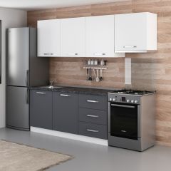 Minar 240 Cm Mutfak Dolabı Beyaz Antrasit 240-A8