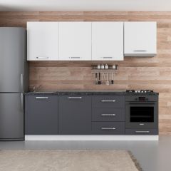 Minar 240 Cm Mutfak Dolabı Beyaz Antrasit 240-A9